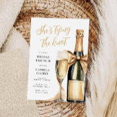 Gouden Glitter Champagne Bridal Brunch Kaart