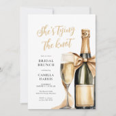 Gouden Glitter Champagne Bridal Brunch Kaart (Voorkant)