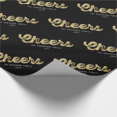 Gouden Glitter Cheers Chique Vakantie Aangepaste G Cadeaupapier (Hoek)