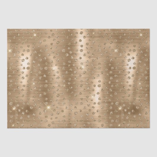 Gouden Glitter Cheetah Vlekken Metallic Dier Tissuepapier (Voorkant)