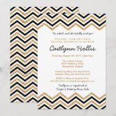 Gouden glitter Chevron | Baby, Bruids of Verjaarda Kaart (Voorkant / Achterkant)