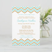 Gouden glitter Chevron | Baby, Bruids of Verjaarda Kaart (Staand voorkant)