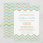 Gouden glitter Chevron | Baby, Bruids of Verjaarda Kaart (Voorkant / Achterkant)