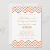 Gouden glitter Chevron | Baby, Bruids of Verjaarda Kaart (Voorkant)