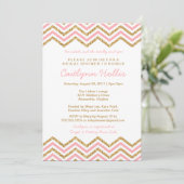 Gouden glitter Chevron | Baby, Bruids of Verjaarda Kaart (Staand voorkant)