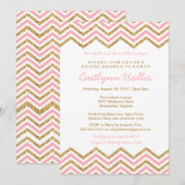 Gouden glitter Chevron | Baby, Bruids of Verjaarda Kaart (Voorkant / Achterkant)