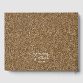 Gouden Glitter Chic Bruiloft Gastenboek (Achterkant)