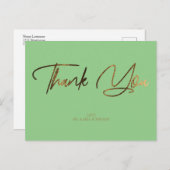 Gouden Glitter Chic & Mint Bedankt Custom Briefkaart (Voorkant / Achterkant)