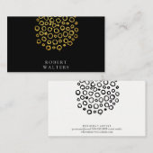 Gouden Glitter Cirkel Folie Patroon Visitekaartje (Voorkant / Achterkant)