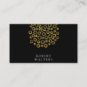 Gouden Glitter Cirkel Folie Patroon Visitekaartje (Voorkant)