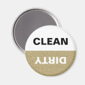 Gouden Glitter Clean/Vuile Vaatwasser Magneet (Voorkant / Achterkant)