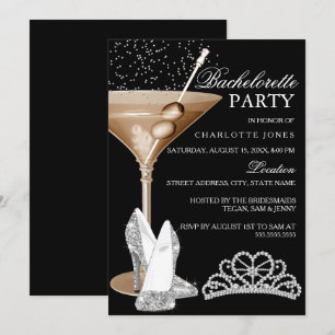 Gouden Glitter Cocktail Meidenavakantie Kaart