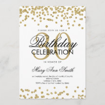 Gouden Glitter Confetti 30e Verjaardag Wit