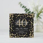Gouden Glitter Confetti 40e Verjaardag Wit Zwart Kaart (Staand voorkant)