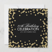 Gouden Glitter Confetti 40e Verjaardag Wit Zwart Kaart (Achterkant)