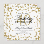 Gouden Glitter Confetti 40th Birthday Wit Kaart (Voorkant / Achterkant)