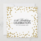 Gouden Glitter Confetti 40th Birthday Wit Kaart (Achterkant)