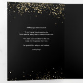 Gouden Glitter Confetti 50 en Fabulous Custom Phot Drieluik Kaart (Binnenzijde eerst)