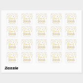 Gouden Glitter Confetti Afstuderen 2018 Vierkante Sticker (Vel)