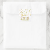 Gouden Glitter Confetti Afstuderen 2018 Vierkante Sticker (Tas)