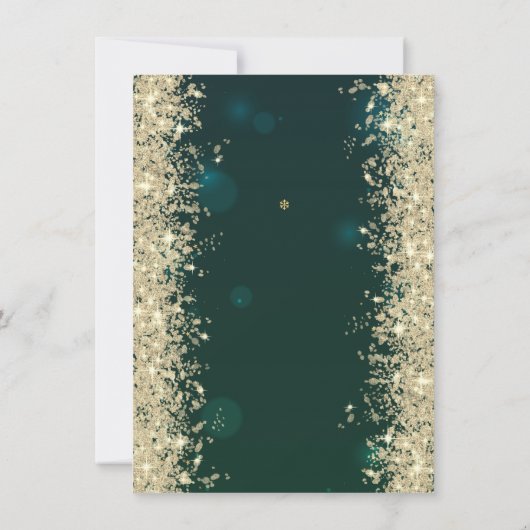 Gouden Glitter Confetti Ballonnen Groen 75e Verjaa Kaart (Achterkant)