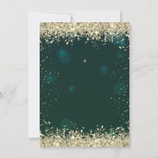 Gouden Glitter Confetti Ballonnen Groen Sweet 16 Kaart (Achterkant)