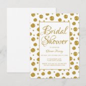 Gouden glitter confetti bruilofts uitnodiging (Voorkant / Achterkant)