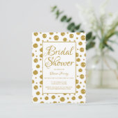 Gouden glitter confetti bruilofts uitnodiging (Staand voorkant)