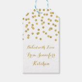 Gouden Glitter Confetti Christmas Baking Labels Cadeaulabel (Voorkant)