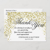 Gouden Glitter Confetti Dank u Briefkaarten (Voorkant / Achterkant)