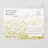 Gouden Glitter Confetti Dank u Briefkaarten (Achterkant)