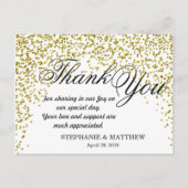 Gouden Glitter Confetti Dank u Briefkaarten (Voorkant)