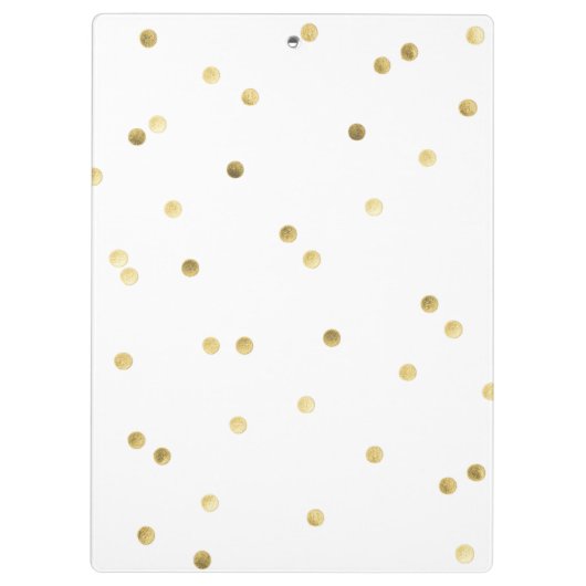 Gouden Glitter Confetti Dot Polk Monogram Clip Boa Klembord (Achterkant)