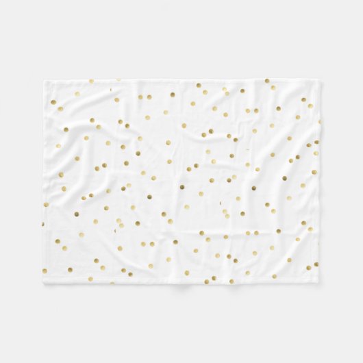Gouden Glitter Confetti Dot Polka Fleece Deken (Voorkant (Horizontaal))
