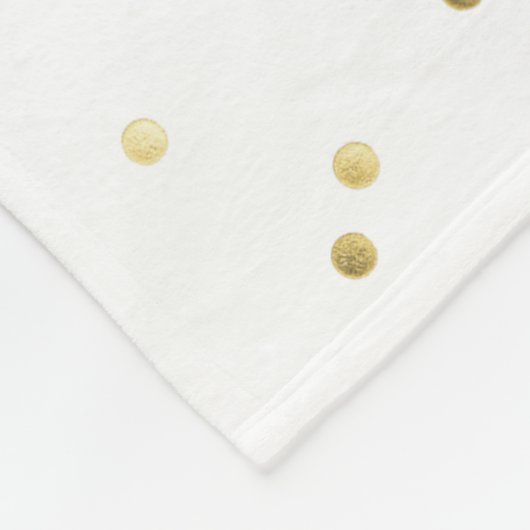 Gouden Glitter Confetti Dot Polka Fleece Deken (Hoek)