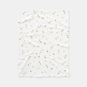 Gouden Glitter Confetti Dot Polka Fleece Deken