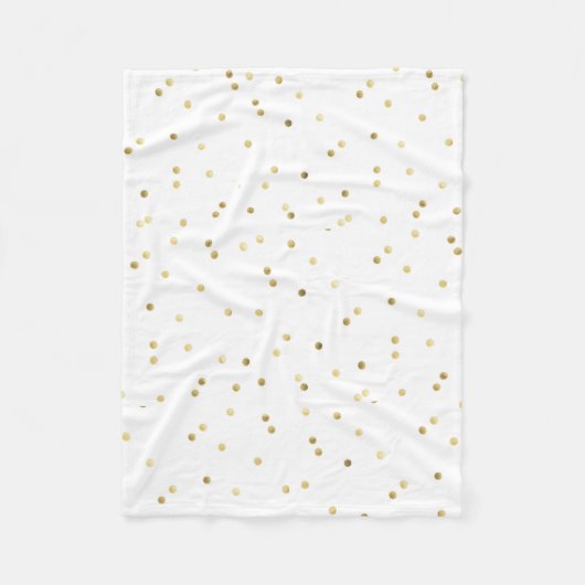 Gouden Glitter Confetti Dot Polka Fleece Deken (Voorkant)