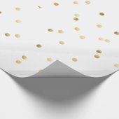 Gouden Glitter Confetti Dot Polka inpakpapier (Hoek)