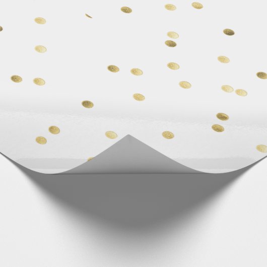 Gouden Glitter Confetti Dot Polka inpakpapier (Hoek)