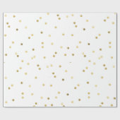 Gouden Glitter Confetti Dot Polka inpakpapier (Vlak)