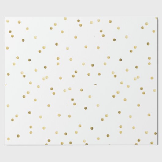 Gouden Glitter Confetti Dot Polka inpakpapier (Vlak)