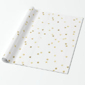 Gouden Glitter Confetti Dot Polka inpakpapier (Uitgerold)