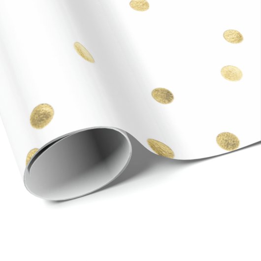 Gouden Glitter Confetti Dot Polka inpakpapier (Rol Hoek)