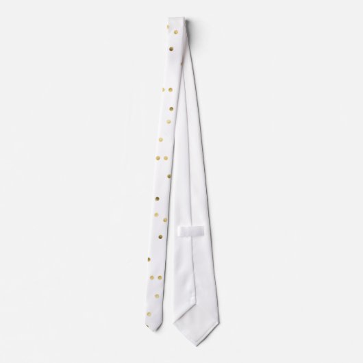 Gouden Glitter Confetti Dot Polka Nail Pattern Str Stropdas (Achterkant)