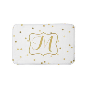 Gouden Glitter Confetti Dot Polka Pattern Badmat