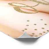 Gouden Glitter Confetti Eerste Verjaardag Poster (Hoek)