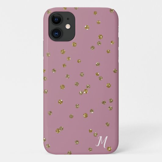 Gouden Glitter Confetti en Blush Roze Telefoon Cas Case-Mate iPhone Case (Achterkant)