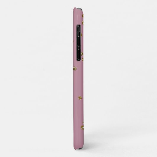 Gouden Glitter Confetti en Blush Roze Telefoon Cas Case-Mate iPhone Case (Achterkant/links)