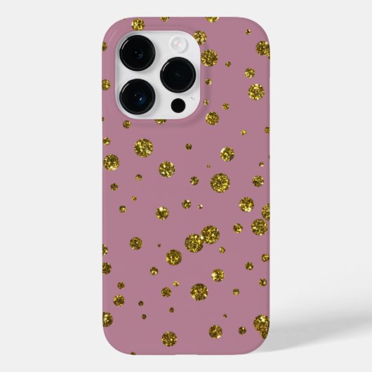 Gouden Glitter Confetti en Blush Telefoon Case (Achterkant)