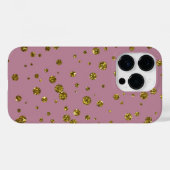 Gouden Glitter Confetti en Blush Telefoon Case (Achterkant (horizontaal))